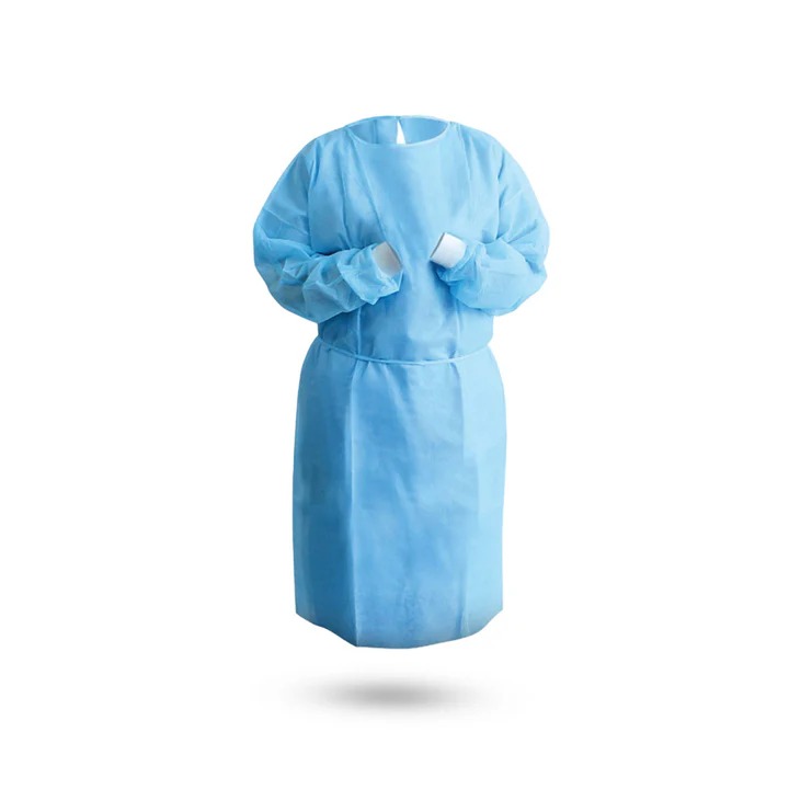 Isolation Gown Knitted Cuff (Medical Blue) - L